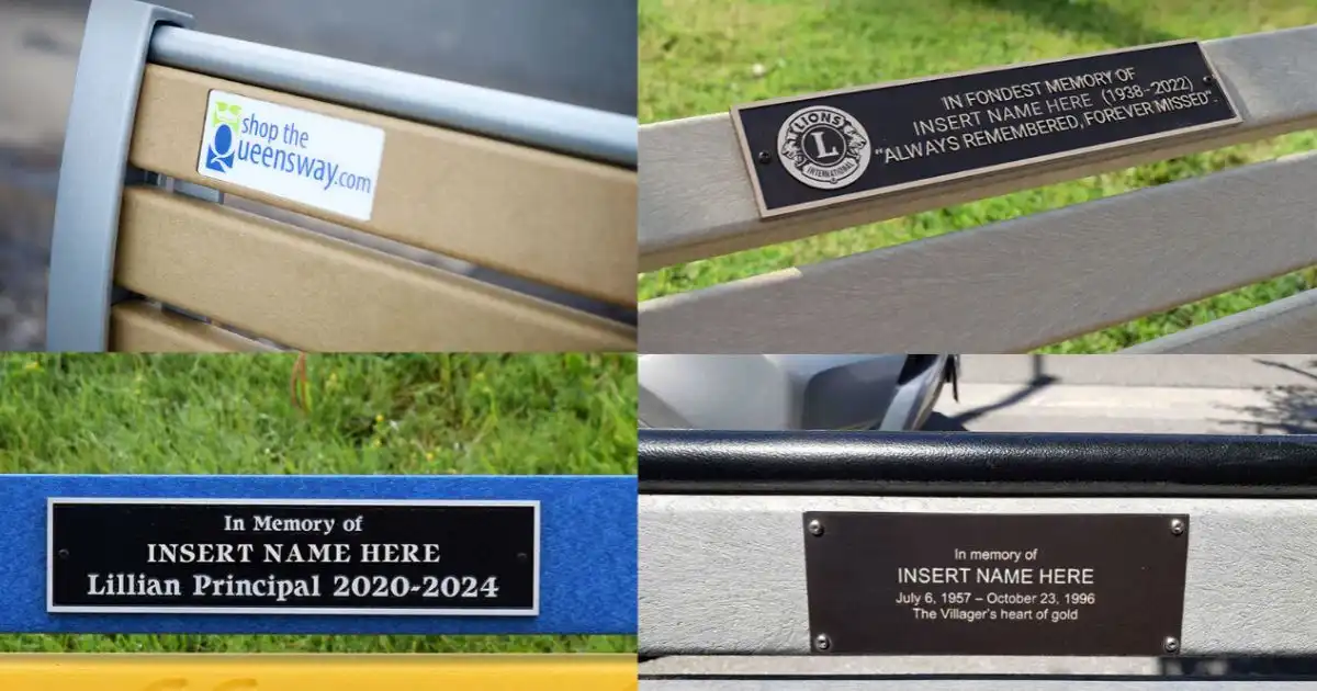 Close-up of engraved memorial plaque ideas
